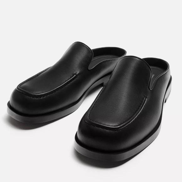 Zara FLAT LEATHER LOAFERS main image 6